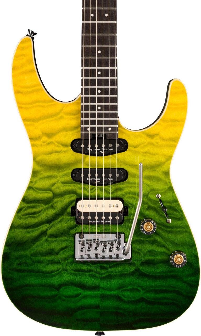 Charvel Pro-Mod Plus Dinky DK24 HSS 2PT EB QM Electric Guitar in Zombie Fade - Image 1