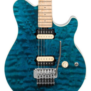 Music Man 30th Anniversary Axis Electric Guitar in Translucent Blue Quilt Top