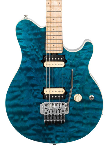 Music Man 30th Anniversary Axis Electric Guitar in Translucent Blue Quilt Top