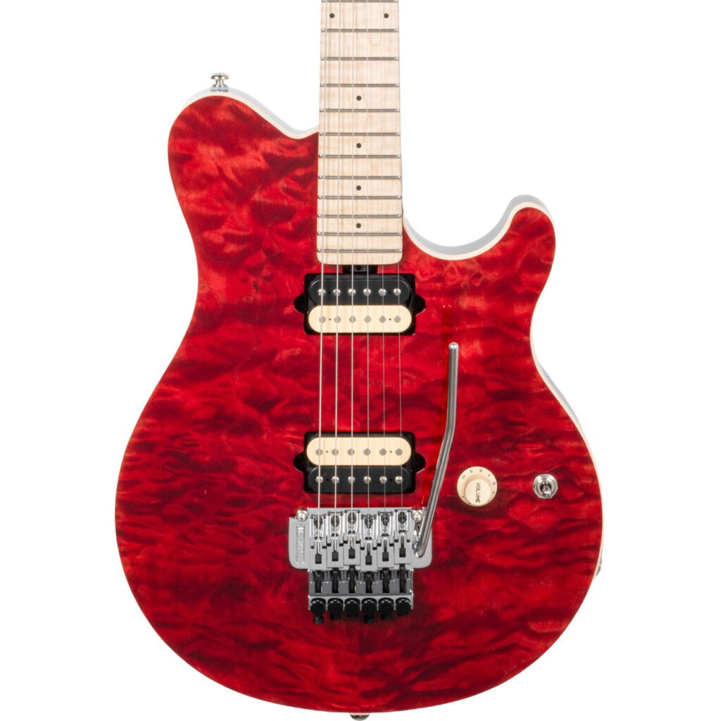 Music Man 30th Anniversary Axis Electric Guitar in Translucent Red Quilt