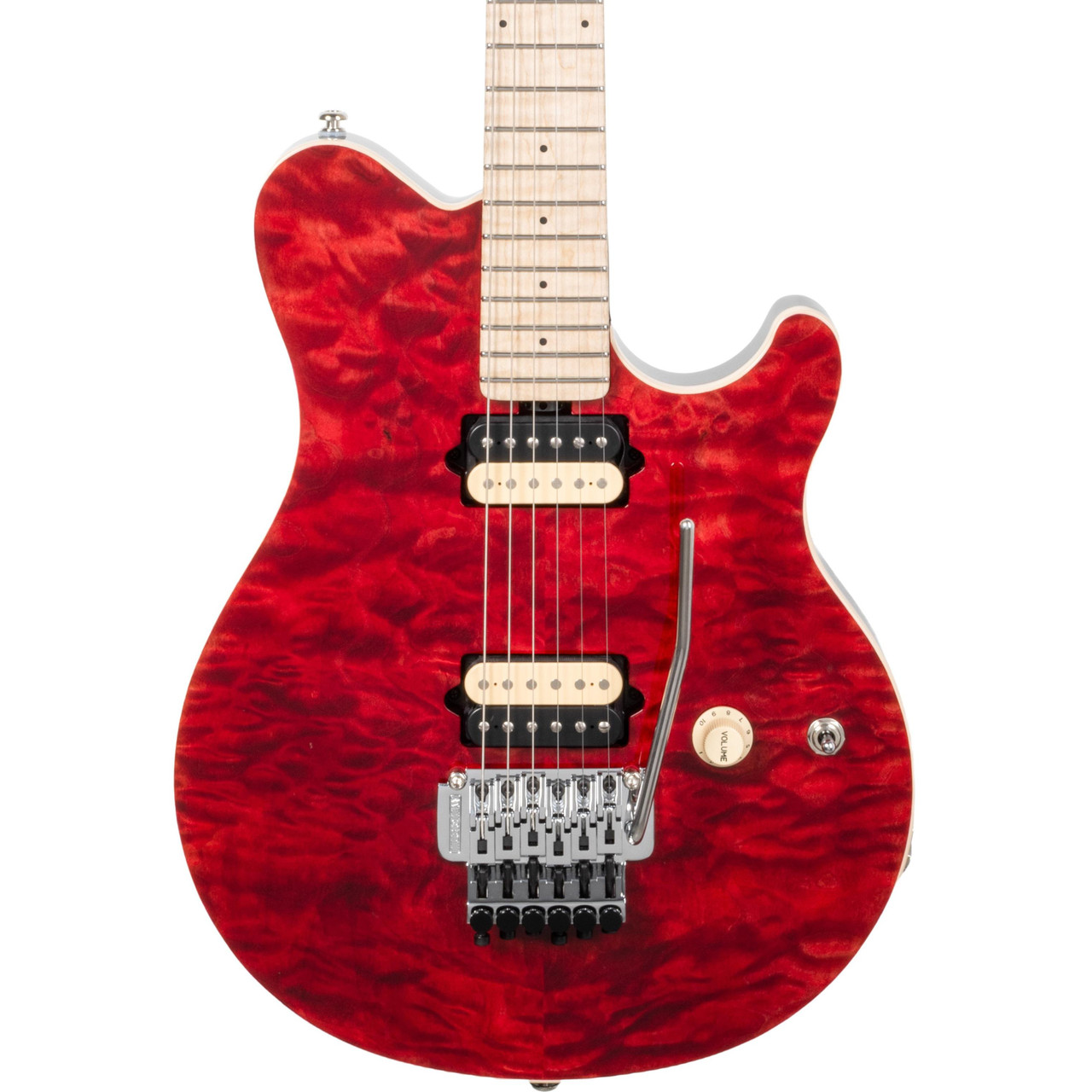 Music Man 30th Anniversary Axis Electric Guitar in Translucent Red Quilt