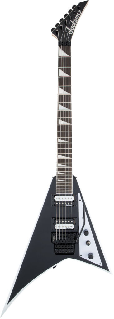 Jackson Guitar JS32 Rhoads in Black with White Bevels and Amaranth Fretboard