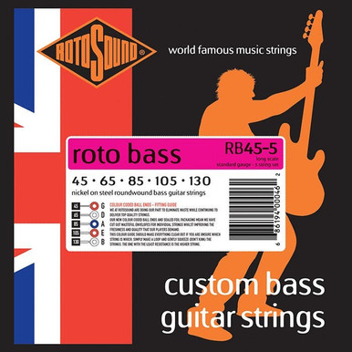 Rotosound RB45-5 Nickel 5 String Bass Strings - 45, 65, 85, 105, 130