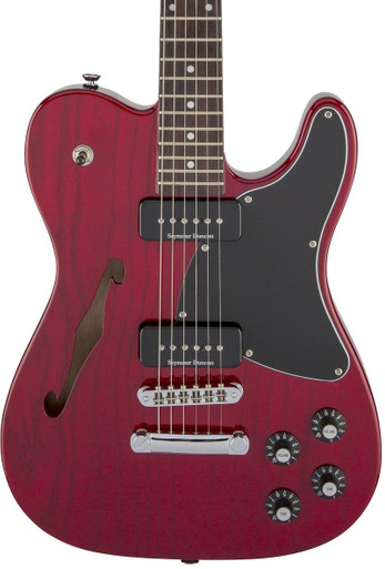 Fender Jim Adkins JA-90 Thinline Tele in Crimson Red Transparent - Image 1