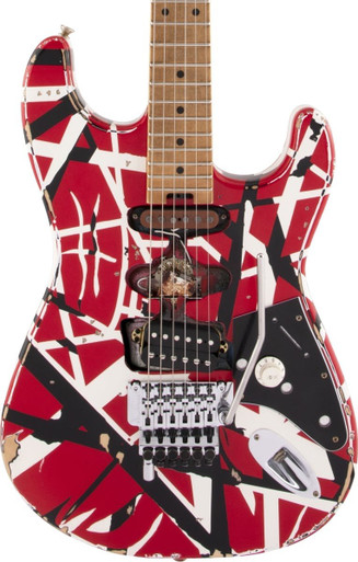 EVH Striped Series Frankie In Red with Black & White Stripes