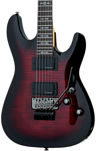 Schecter Demon-6 FR Flamed Maple Top in Crimson Red Burst