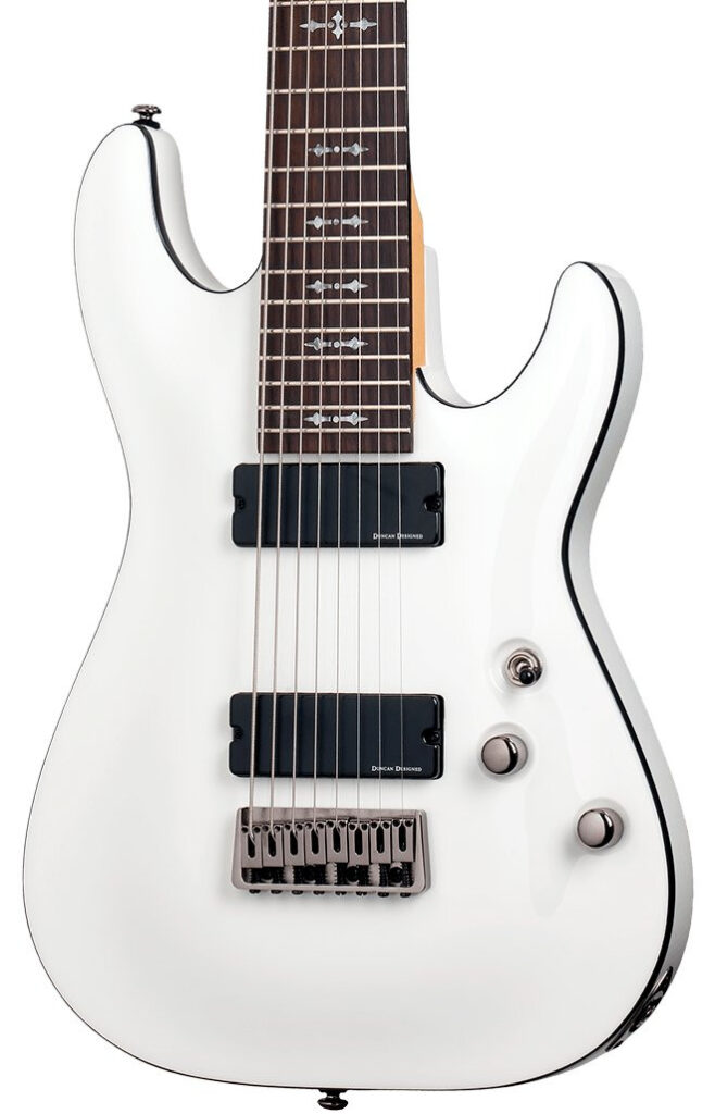 Schecter DEMON-8 in Vintage White