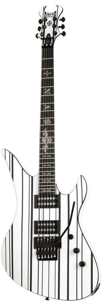 Schecter Synyster Gates Standard in White with Black Pinstripes