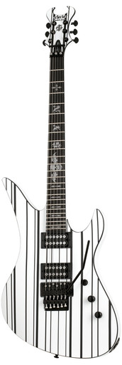 Schecter Synyster Gates Standard in White with Black Pinstripes - Image 2