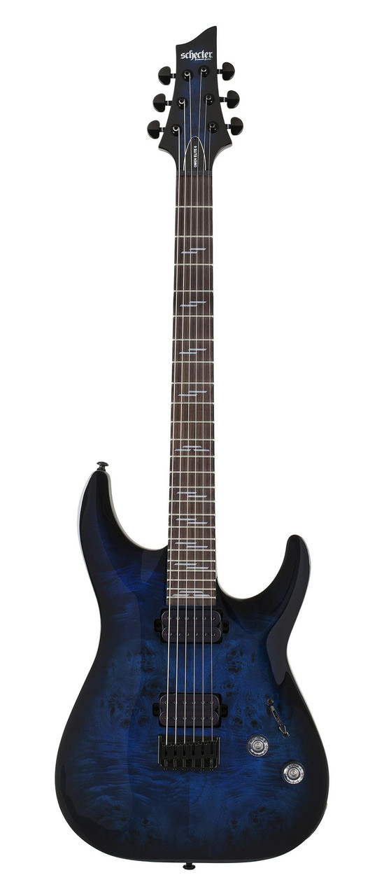 Schecter Omen Elite 6 in See Thru Blue Burst - Image 5