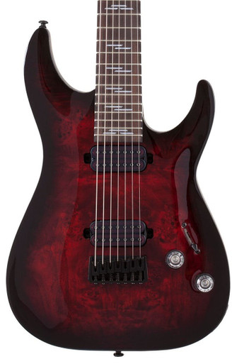 Schecter Omen Elite 7 in Black Cherry Burst