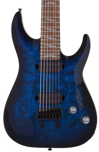 Schecter Omen Elite 7 in See Thru Blue Burst
