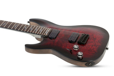 Schecter Omen Elite 7 Left Handed in Black Cherry Burst - Image 6