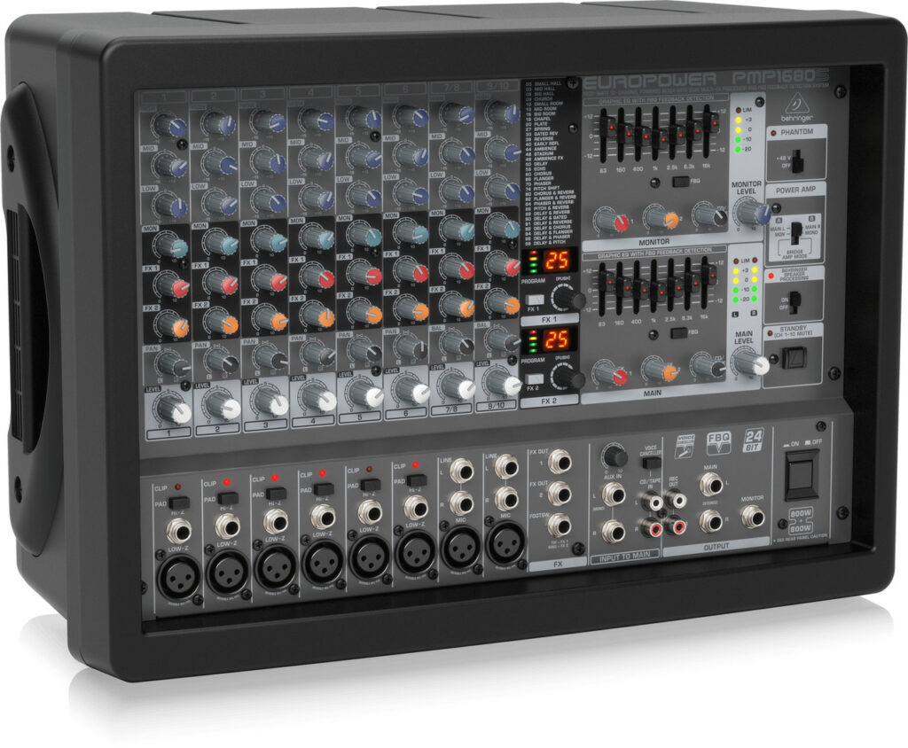 Behringer PMP1680S 1600-Watt 10-Channel Powered Mixer with Dual Multi-FX Processor