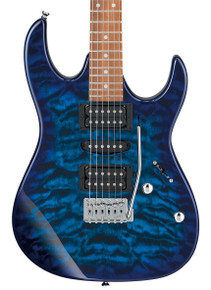 Ibanez GRX70QA in Transparent Blue Burst - Image 6