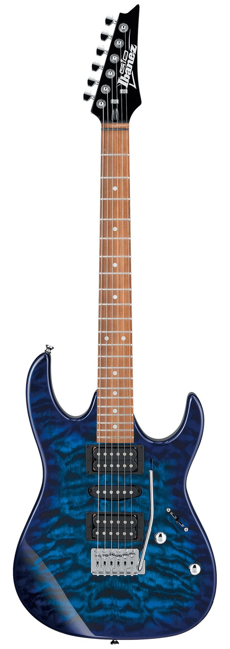 Ibanez GRX70QA in Transparent Blue Burst - Image 5