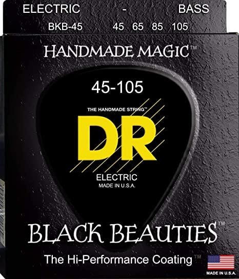 DR Strings BKB-45 Black Beauties Black Coloured Bass Strings Medium 45-105 - Image 4
