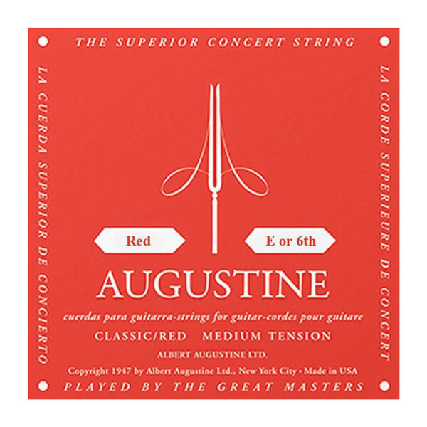 Augustine Red MT Single E or 6th Classical Guitar String - Image 4