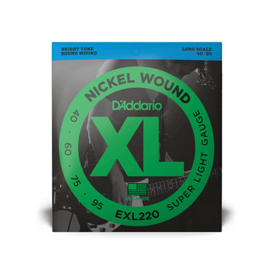 D'Addario EXL220 Nickel Wound Super Light Bass Strings - 40-95 Long Scale