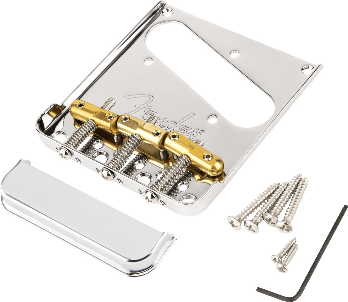 Fender 3 Saddle Top Loading String-Through Tele Bridge - Image 5