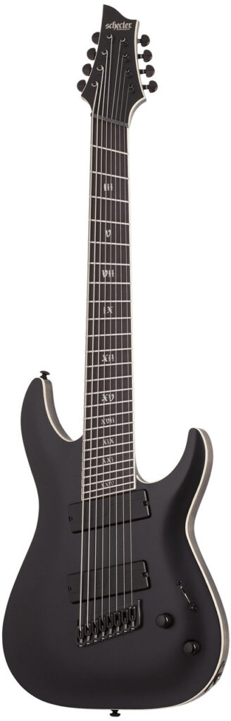 Schecter C-8 SLS Multiscale Elite Evil Twin in Black