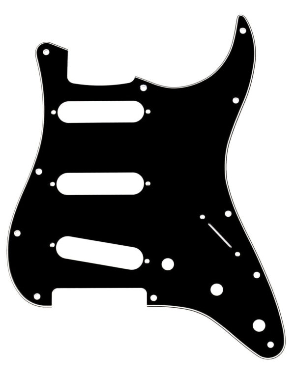 Fender 11-Hole Modern-Style Stratocaster SSS Pickguard in Black - Image 4