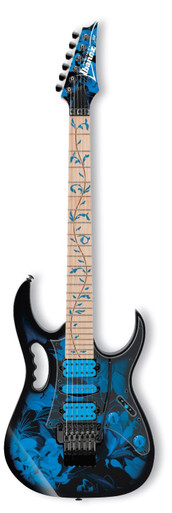 Ibanez Premium JEM77P Steve Vai Guitar in Blue Floral Pattern - Image 2