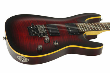 Schecter Demon-6 FR Flamed Maple Top in Crimson Red Burst - Image 6