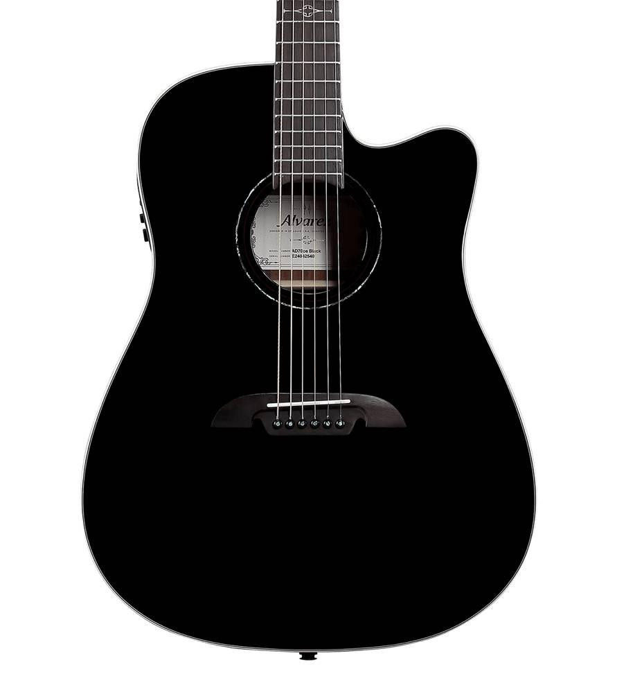 Alvarez Artist AD70CE Black Dreadnought Cutaway Acoustic Electric Guitar with LR Baggs StagePro Bronze
