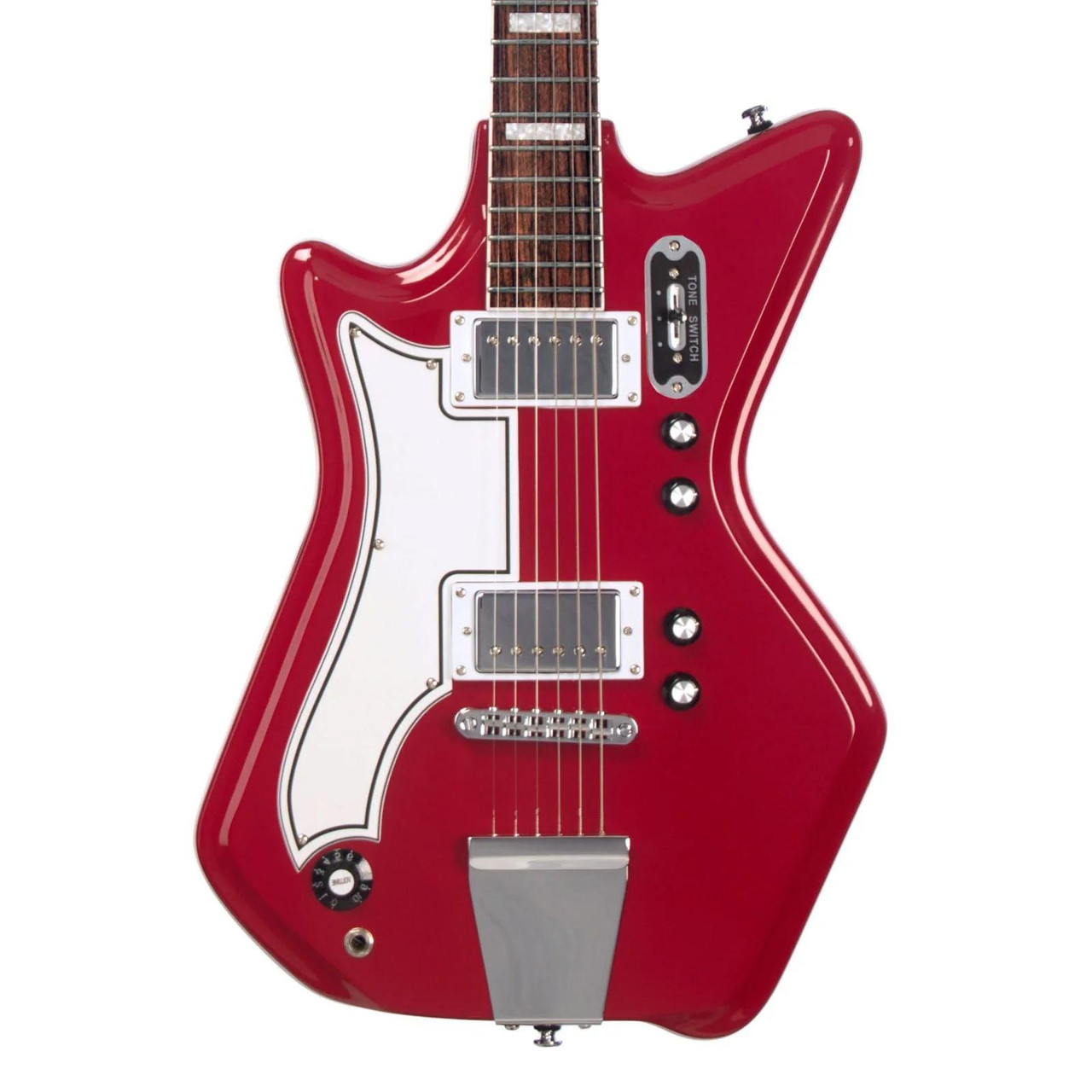 Airline Jetsons '59 2 Pickup DLX Electric Guitar in Red Left-Handed - Image 2