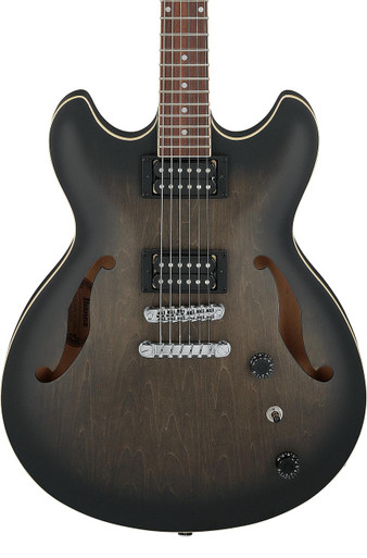 Ibanez AS53-TKF Semi Hollow Electric Guitar in Transparent Black Flat