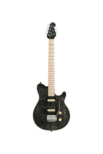 Sterling by Music Man Sub Axis AX3FM Flame Maple Top in Trans Black - Image 2