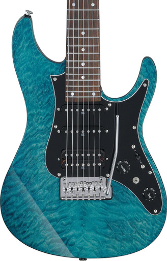 Ibanez AZ447P1QM-COB AZ Premium Series 7-String Electric Guitar in Cosmic Blue
