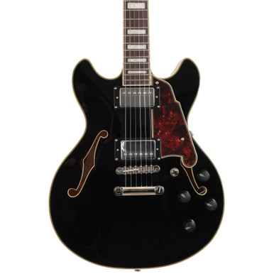 B Stock : D’Angelico Premier Mini DC Semi-Hollow Electric Guitar in Solid Black - 002