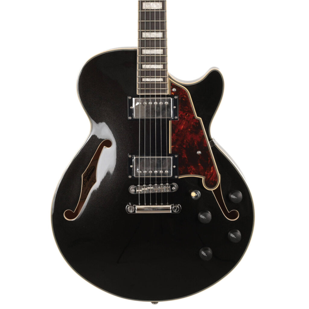 B Stock : D'Angelico Premier SS Single Cutaway Electric Guitar in Black Flake with Stopbar Tailpiece - 001