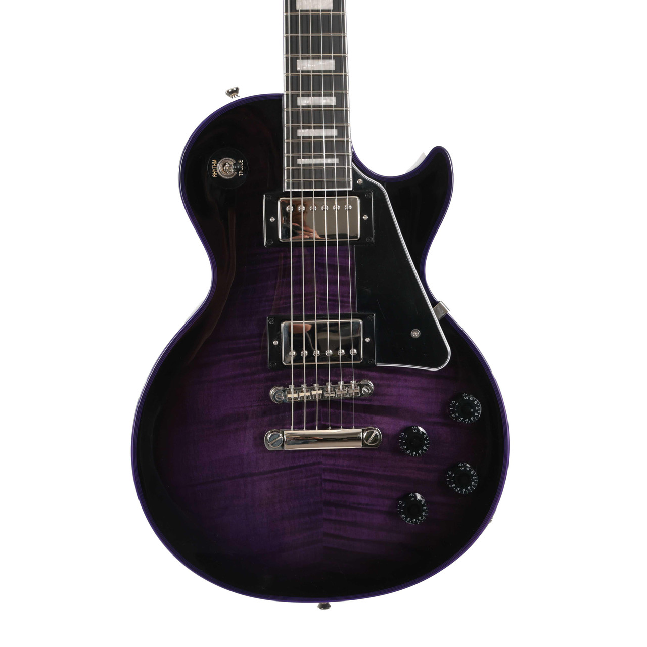B Stock : Epiphone Inspired by Gibson Les Paul Custom Widow Electric Guitar in Purple Burst - 002 - Image 1