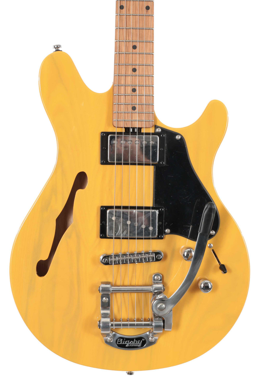 B Stock : Sterling by Music Man Valentine Chambered Bigsby Semi-Hollow Electric Guitar in Butterscotch - 002 - Image 1