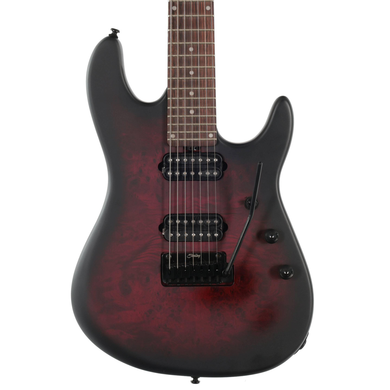 B Stock : Sterling by Music Man Richardson 7 Electric Guitar in Dark Scarlet Burst Satin - 001 - Image 1