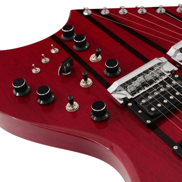 BC Rich Rich B Legacy Doubleneck with Case - Trans Red - Image 5