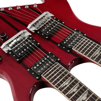 BC Rich Rich B Legacy Doubleneck with Case - Trans Red - Image 6