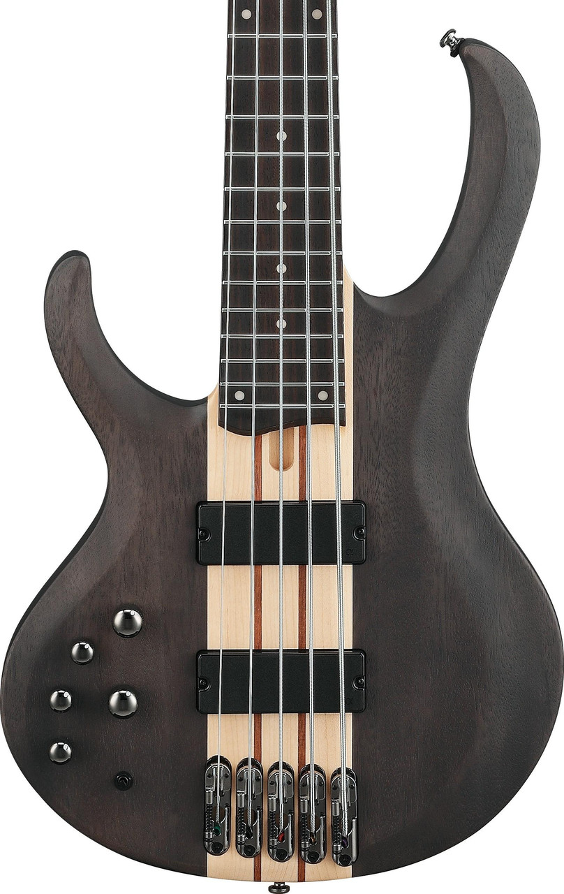 Ibanez BTB605L Left Handed 5 String Bass Guitar in Trans Gray flat