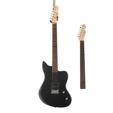 PJD St. John Origin Apprentice Electric Guitar & Microtonal Neck Bundle, Midnight Black