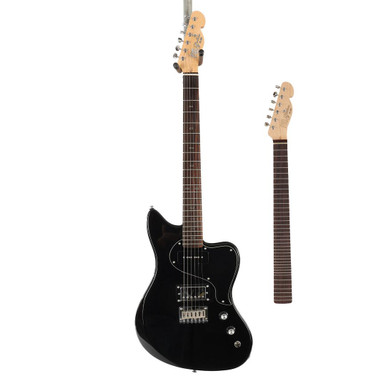 PJD St. John Origin Standard Electric Guitar & Microtonal Neck Bundle, Midnight Black
