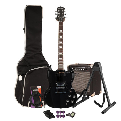 Eastcoast GS61S Black Electric Guitar 15W Amp Bundle