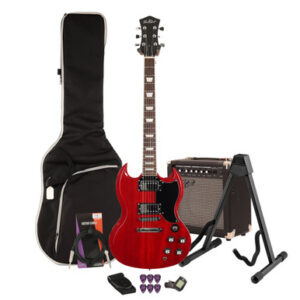 Eastcoast GS61S Cherry Red Electric Guitar 15W Amp Bundle