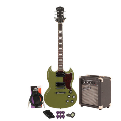 Eastcoast GS61S Olive 10w Amp Guitar Bundle