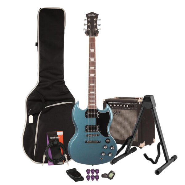 Eastcoast GS61S Pelham Blue Electric Guitar 15W Amp Bundle