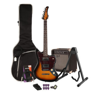 Eastcoast JG Two Tone Sunburst Electric Guitar 15W Amp Bundle