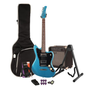 Eastcoast JG Lake Placid Blue Electric Guitar 15W Amp Bundle