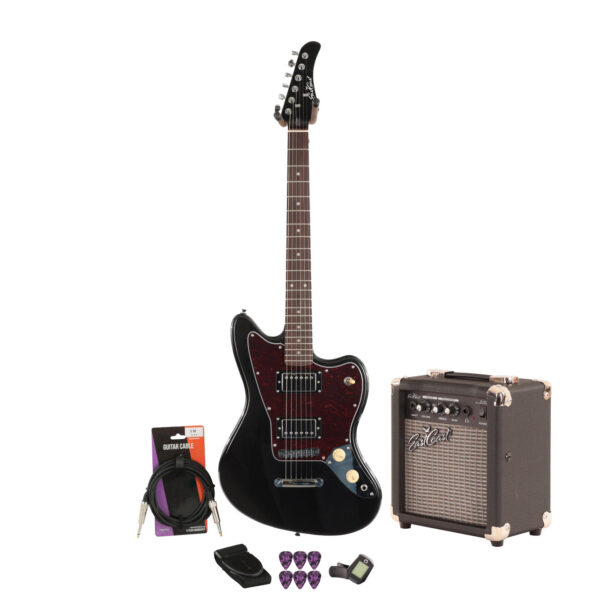 Eastcoast JG Metallic Black 10w Amp Guitar Bundle - Image 2